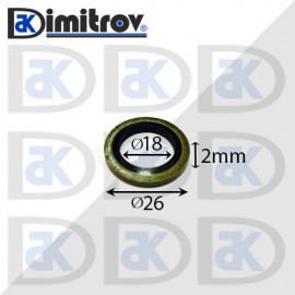 Дифтунга Ø 18 х Ø 26 х 2 mm гумирана